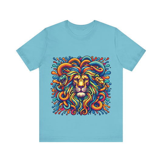 Lion/Snake Turquoise Short Sleeve Tee